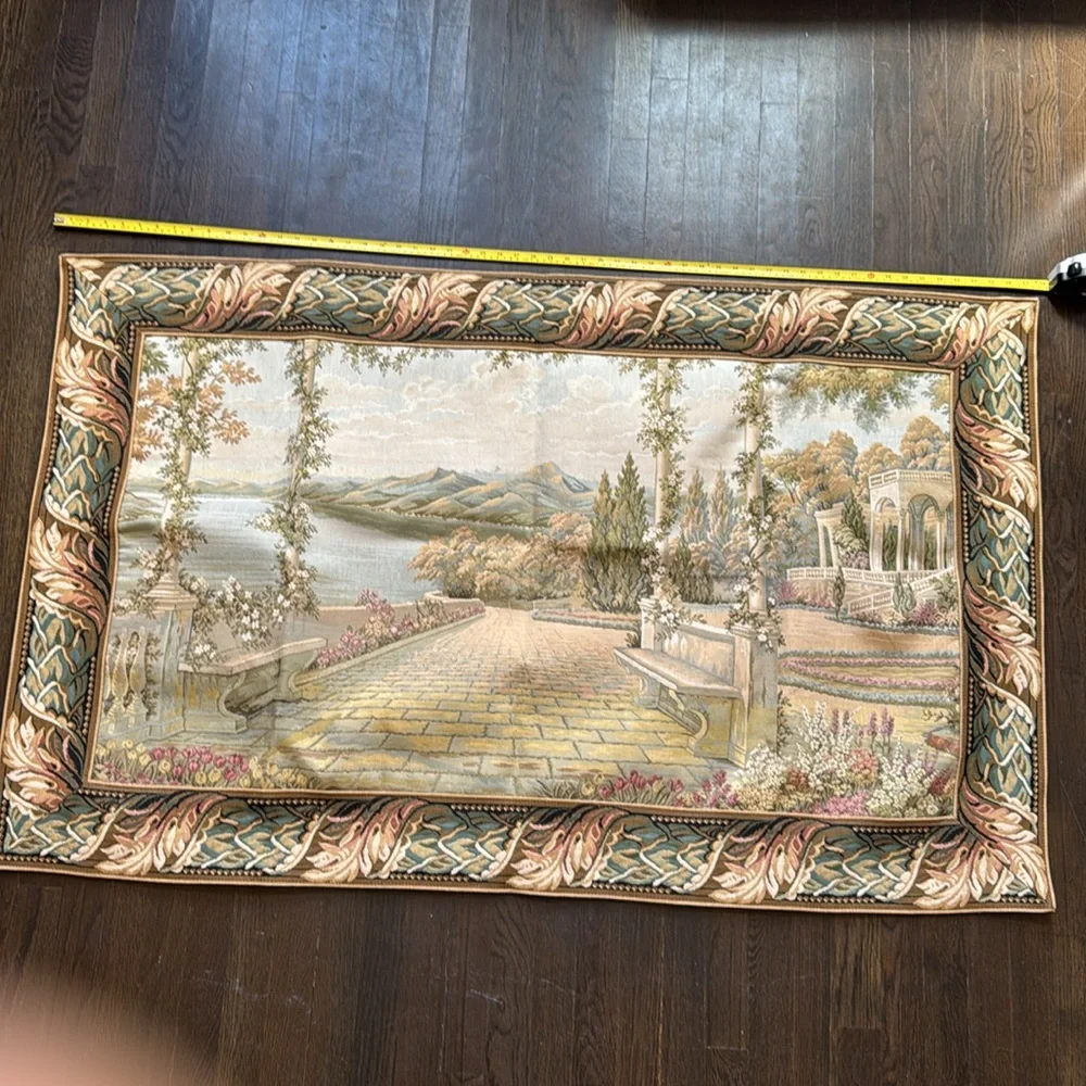 Gardens at lake Cuomo Italy Landscape Tapestry Wall Decor